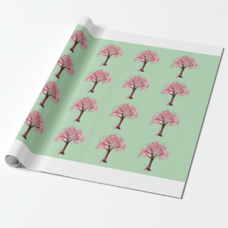 Roze Bomen Patroon Cadeaupapier