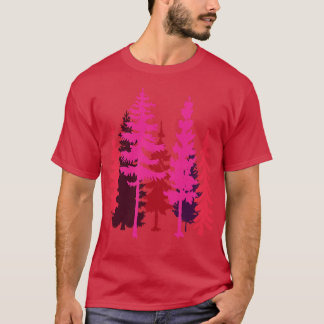 Roze Bomen Silhouetten T-shirt