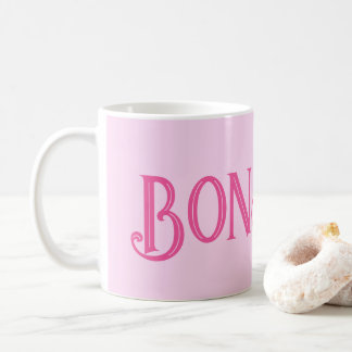 Roze Bonjour Pastel Roze Koffie Mok
