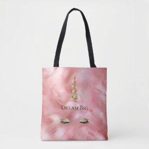 Roze Bont Gouden Sparkle Glam Eenhoorn Lichten Draagtas