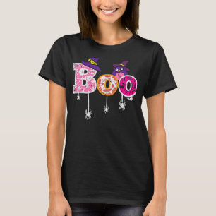 Roze Boo Spider WItch Pet Cute Scary Halloween Gir T-shirt