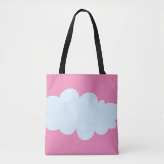 Roze boodschappentas met wolkenpatronen draagtas