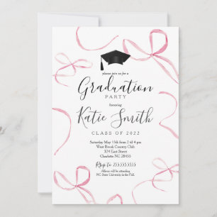 Roze boog Afstuderen Uitnodiging, Kaart
