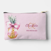 Roze boog ananas tropisch monogram bruidsmeisje etui (Achterkant)