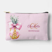 Roze boog ananas tropisch monogram bruidsmeisje etui (Voorkant)