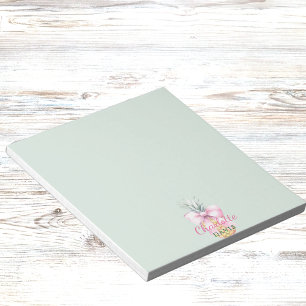 Roze boog ananas tropische salie groene naam notitieblok
