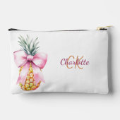 Roze boog ananas tropische zomer monogram etui (Achterkant)
