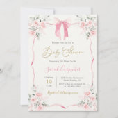 roze boog Baby shower meisje Kaart (Voorkant)