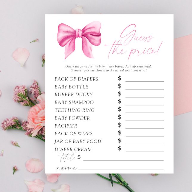 Roze boog baby shower - Raad de prijs Game (Creator heeft geüpload)