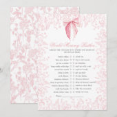 roze boog Baby shower Spel Kaart (Voorkant / Achterkant)