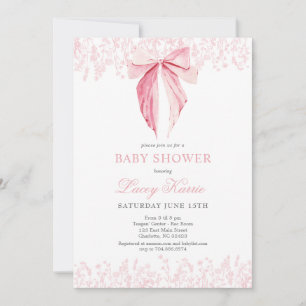 roze boog Baby shower uitnodiging