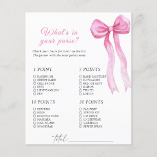 Roze boog baby shower - Wat zit er in je tas spel