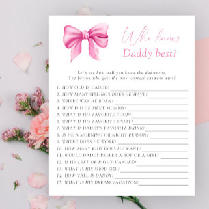 Roze boog baby shower Wie kent papa beste spel