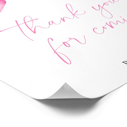 Roze boog - Bedankt voor het komen Poster (Hoek)