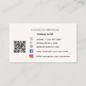 Roze boog beige crème qr code social media visitekaartje (Achterkant)