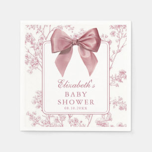 Roze Boog Bloem Baby Shower Servet
