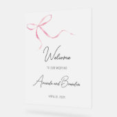 Roze boog Bruiloft Welkom Frosted Acryl Sign Acryl Bord (Hoek)