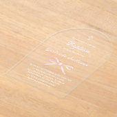 Roze boog doop acryl uitnodigingen (Laagn)