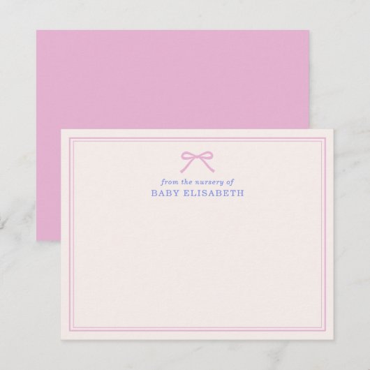 Roze boog, dubbel lijst, van de kwekerij van, kaart (Voorkant / Achterkant)