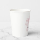 Roze boog eerste verjaardag papieren bekers (Rechts)