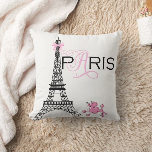 Roze boog Eiffeltoren Parijs Frankrijk Poedel Cust Kussen (Deken)