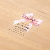 Roze boog elegante Quinceanera luxe helder Acryl Uitnodigingen (Laagn)