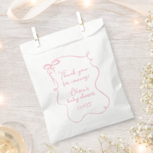 Roze boog golvende lijst minimalist dank u bedankzakje