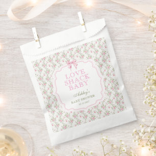 roze boog liefde shack meisje Baby shower Bedankzakje