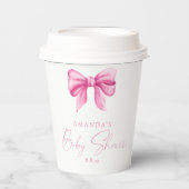 ROZE BOOG meisje Baby shower Papieren Bekers (Voorkant)