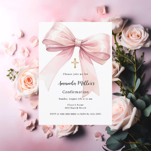 Roze boog meisje Bevestiging Kaart
