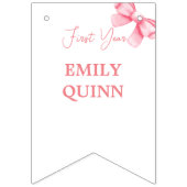 Roze boog mijlpaal banner, 12 maanden, verjaardag vlaggetjes (Eerste vlag)