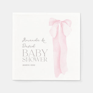Roze boog minimalistisch meisje Baby shower Servet