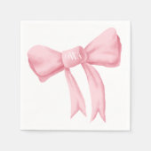 Roze Boog Monogram Preppy servet (Voorkant)