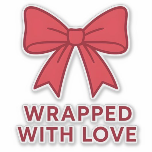 Roze boog omwikkeld met liefde Coquette esthetiek Sticker (Voorkant)