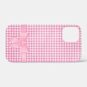 roze boog op gingham Hoesje-Mate iPhone case (Achterkant (horizontaal))