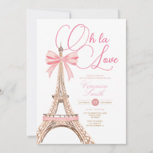 Roze boog Paris Theme Vrijgezellenfeest Kaart