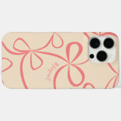 Roze boog patroon aangepaste naam Case-Mate iPhone case (Achterkant (horizontaal))