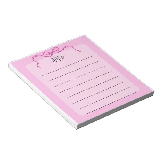 Roze boog print notitieblok (Schuin)