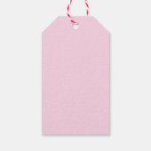 Roze boog retro kant baby shower dank u gunst cadeaulabel (Achterkant)