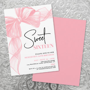 Roze Boog Sweet Sixteen 16e Verjaardag Kaart