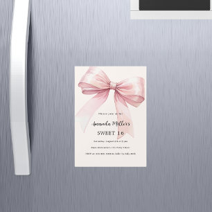 Roze boogcrème elegant SWEET 16 luxe Magnetische Uitnodiging