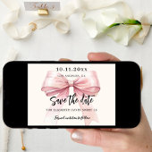 Roze boogcrème Sweet 16 Save the Date kaart