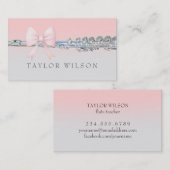 roze boogfluitist visitekaartje (Voorkant / Achterkant)