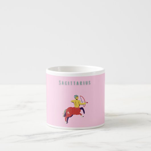 Roze Boogschutter, sterrenbeeld, sterrenbeeld Espresso Kop (Voorkant)