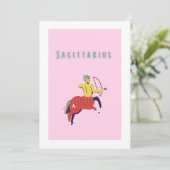 Roze Boogschutter, sterrenbeeld, sterrenbeeld Kaart (Staand voorkant)