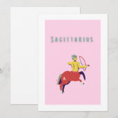 Roze Boogschutter, sterrenbeeld, sterrenbeeld Kaart (Voorkant / Achterkant)