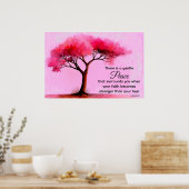 *~* Roze Boom AP81 Etherische Vredescitaat Poster (Keuken)