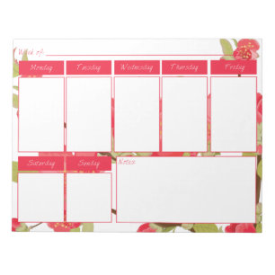 Roze boombloesems Weekagenda Notitieblok