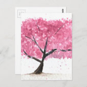 Roze boomkers bloesem briefkaart (Voorkant / Achterkant)