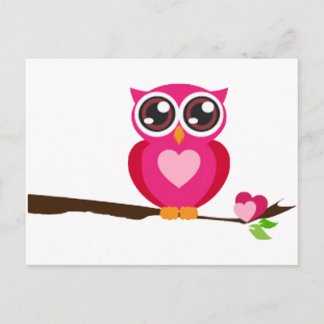 Roze boomkorren op boomvertakking briefkaart